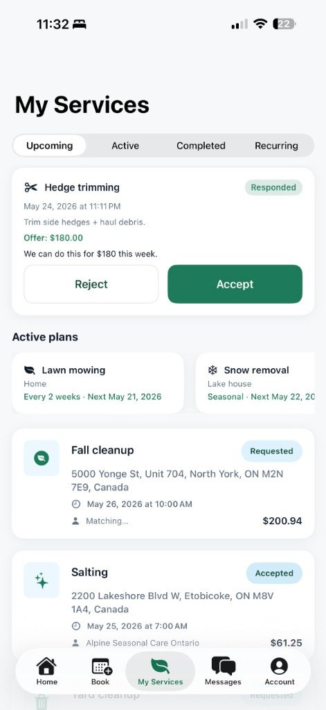 My Services in the GraSnoW app