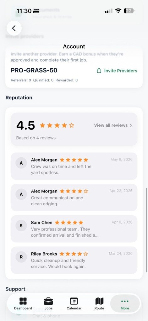 Verified ratings after a completed job