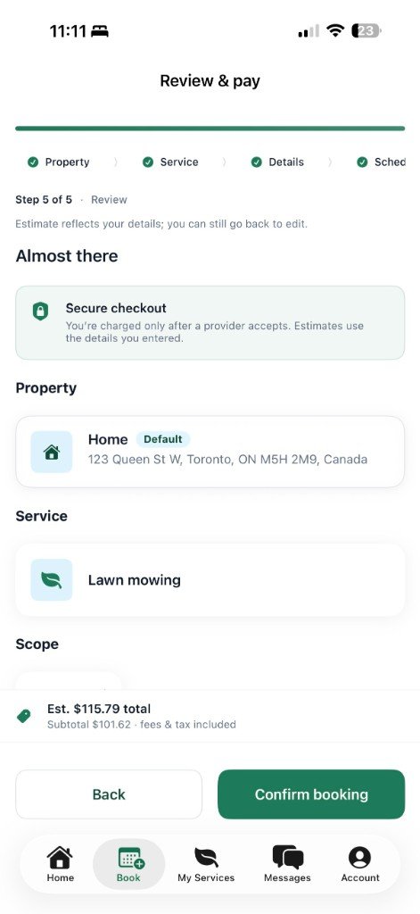 Review and pay with transparent pricing